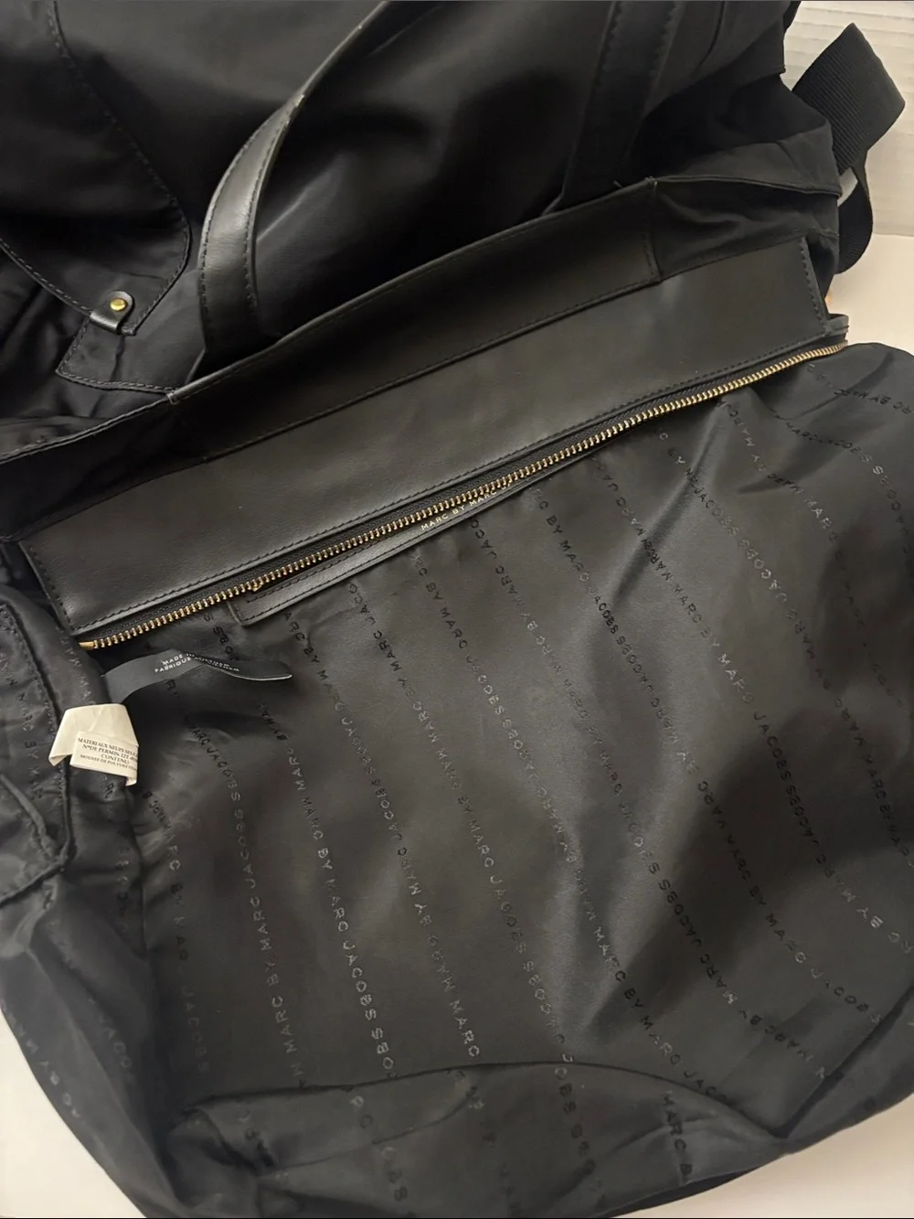 Marc by Marc Jacobs Black Nylon Preppy Baby Tote Bag Detachable Strap